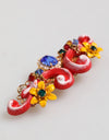 Dolce & Gabbana Multicolor Spring CARRETTO Gold Brass Crystal Hair Clip