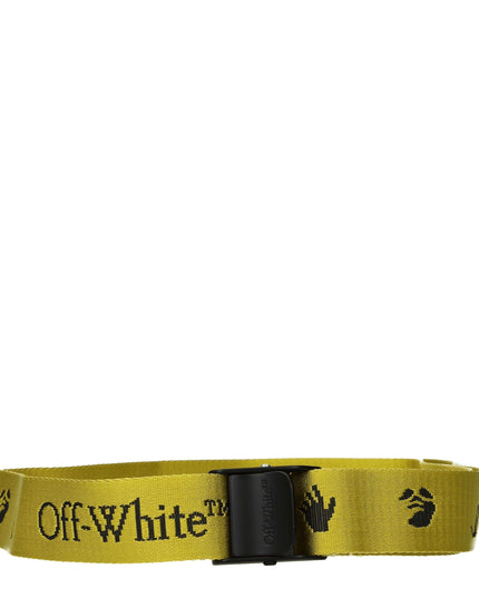 Off-White Yellow Fabric Regular Belts