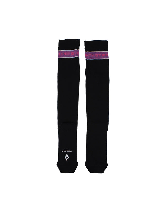Marcelo Burlon Black Cotton Socks