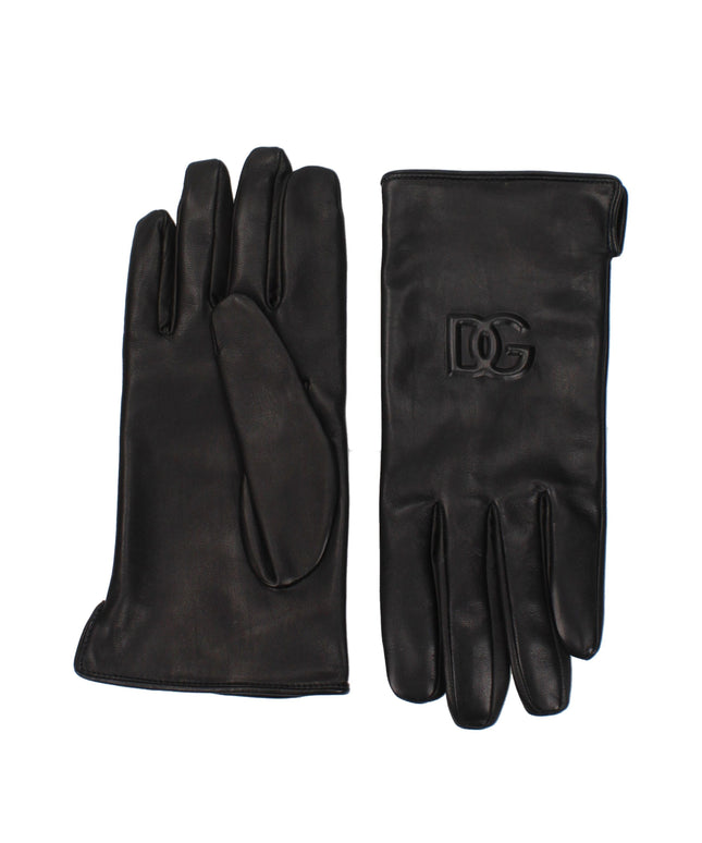 Dolce & Gabbana Black Leather Gloves