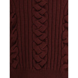 Alexander McQueen Bordeaux Fur Cashmere Sweater