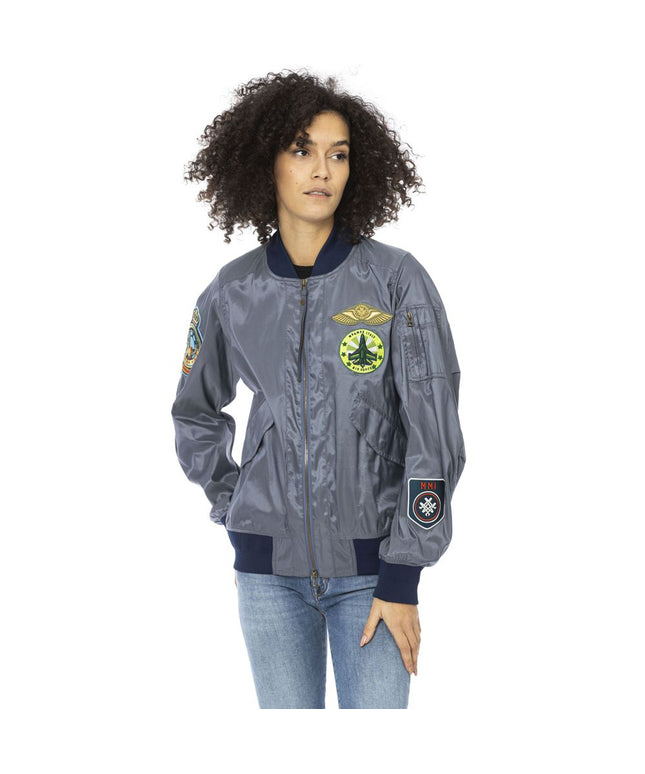 Mr&Mrs Italy Light Blue Polyamide Women Bomber Jacket
