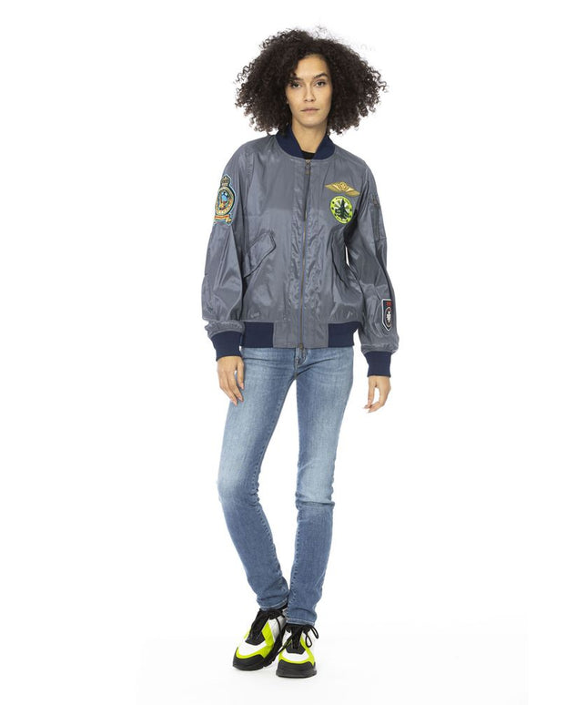 Mr&Mrs Italy Light Blue Polyamide Women Bomber Jacket
