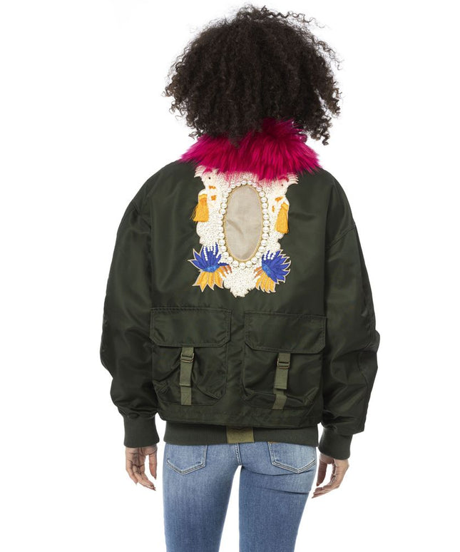 Mr&Mrs Italy Green Polyamide Women Bomber Jacket