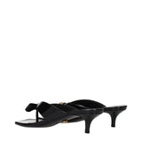 Versace Black Leather Stiletto Heels Sandals