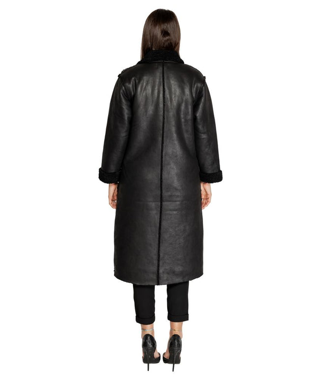 Cleré Black Polyester Coat