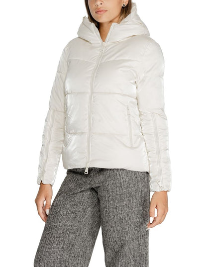 Cleré Cream Polyester Jackets & Coat