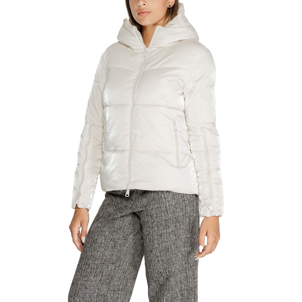 Cleré Cream Polyester Jackets & Coat