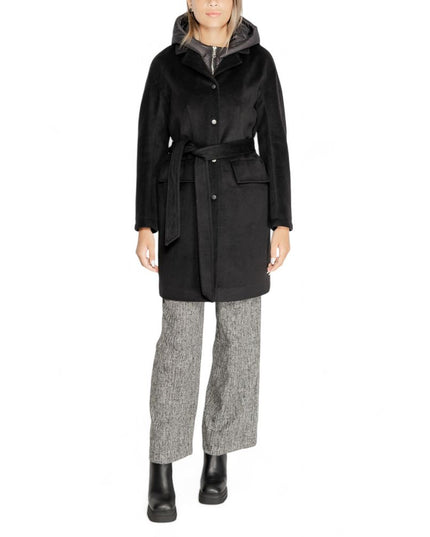 Cleré Black Polyester Coat