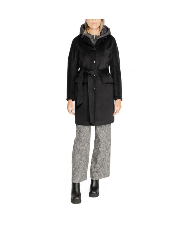 Cleré Black Polyester Coat