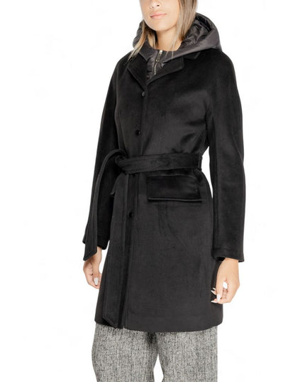 Cleré Black Polyester Coat