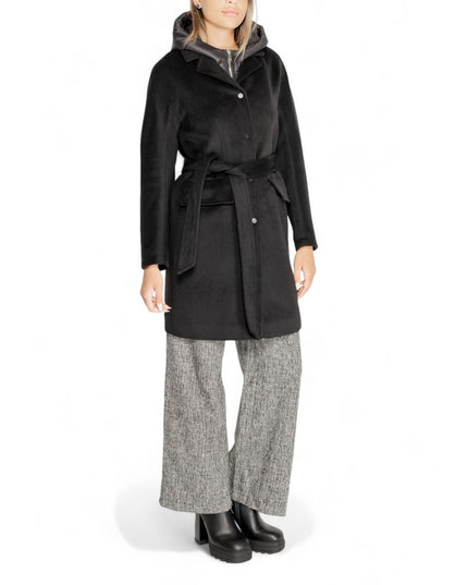 Cleré Black Polyester Coat