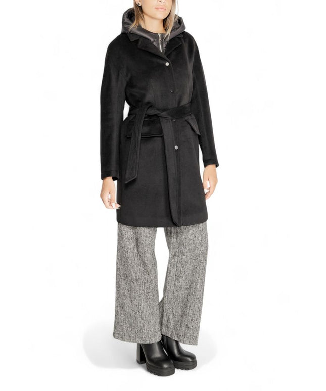 Cleré Black Polyester Coat