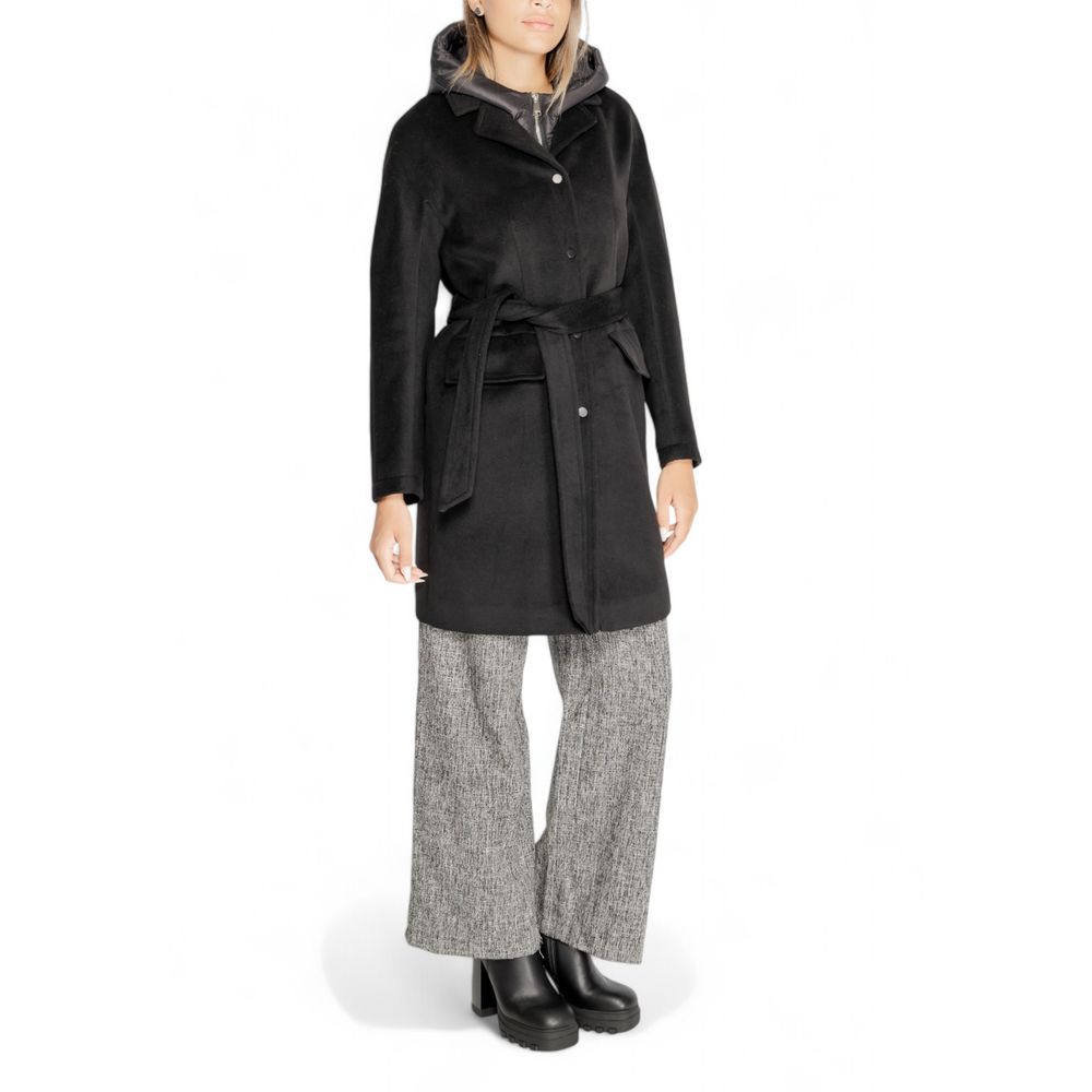 Cleré Black Polyester Coat