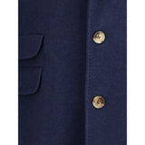 Brunello Cucinelli Blue Cashmere Coat