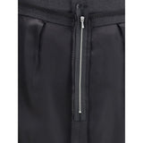 Close-up of Margiela Wool Midi Skirt's back zipper and button closure, showcasing premium tailoring and modern detailing in women's skirts.