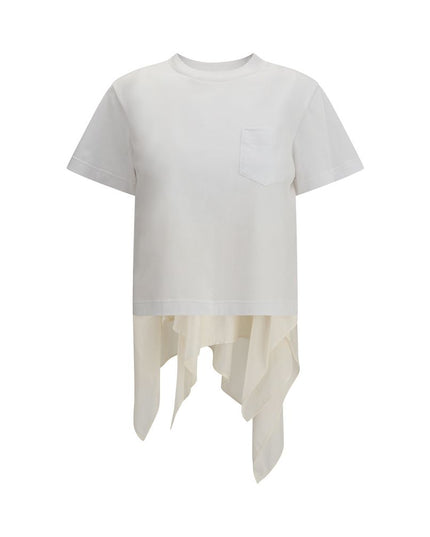 Sacai Jersey T-shirt with Polyester detail