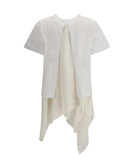 Sacai Jersey T-shirt with Polyester detail