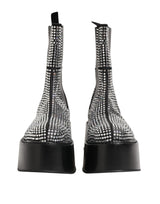 Dolce & Gabbana Black Crystal Strass Mid Calf Short Boots  Shoes