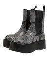 Dolce & Gabbana Black Crystal Strass Mid Calf Short BootsShoes