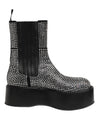 Dolce & Gabbana Black Crystal Strass Mid Calf Short BootsShoes