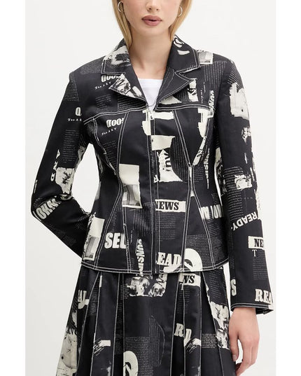 Desigual Black Cotton Jackets & Coat