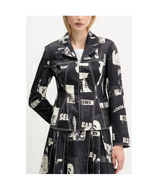 Desigual Black Cotton Jackets & Coat