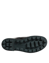 Dolce & Gabbana Black Logo Plaque Mid Calf Biker Boots Shoes