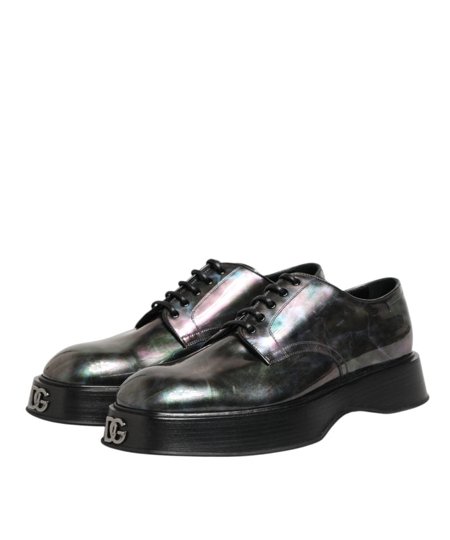 Dolce & Gabbana Multicolor Leather Lace-up Men Formal Derby Shoes