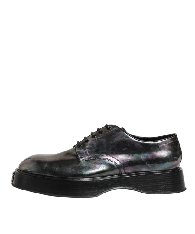 Dolce & Gabbana Multicolor Leather Lace-up Men Formal Derby Shoes