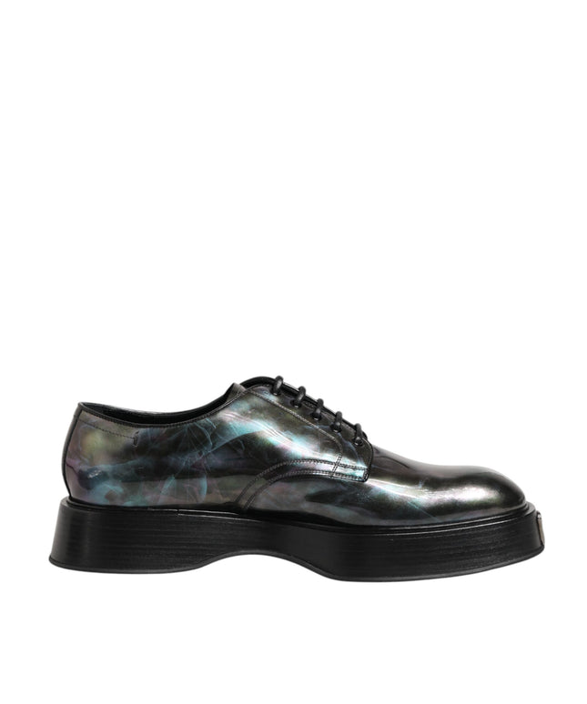 Dolce & Gabbana Multicolor Leather Lace-up Men Formal Derby Shoes