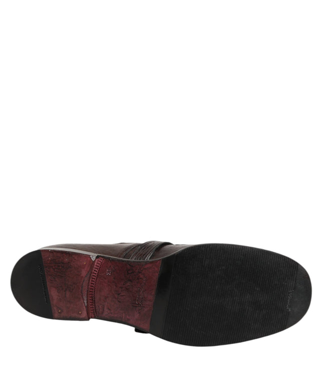Dolce & Gabbana Brown Leather Monk Strap Formal Derby Shoes