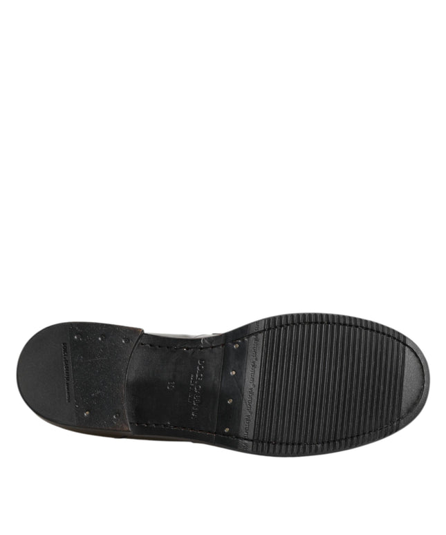 Dolce & Gabbana Metallic Silver Logo Slip On Men Dress Shoes