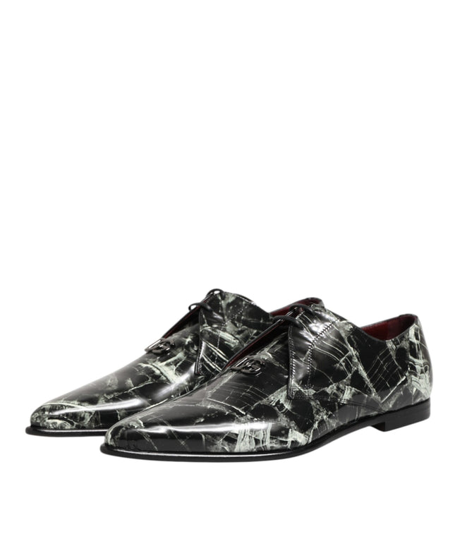 Dolce & Gabbana Marbled Pattern Dress Lace Up Derby Shoes