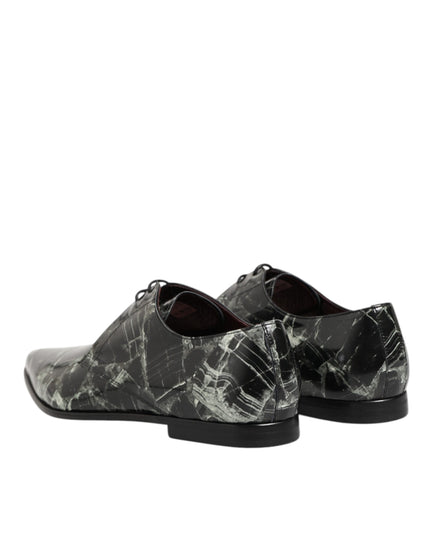 Dolce & Gabbana Marbled Pattern Dress Lace Up Derby Shoes