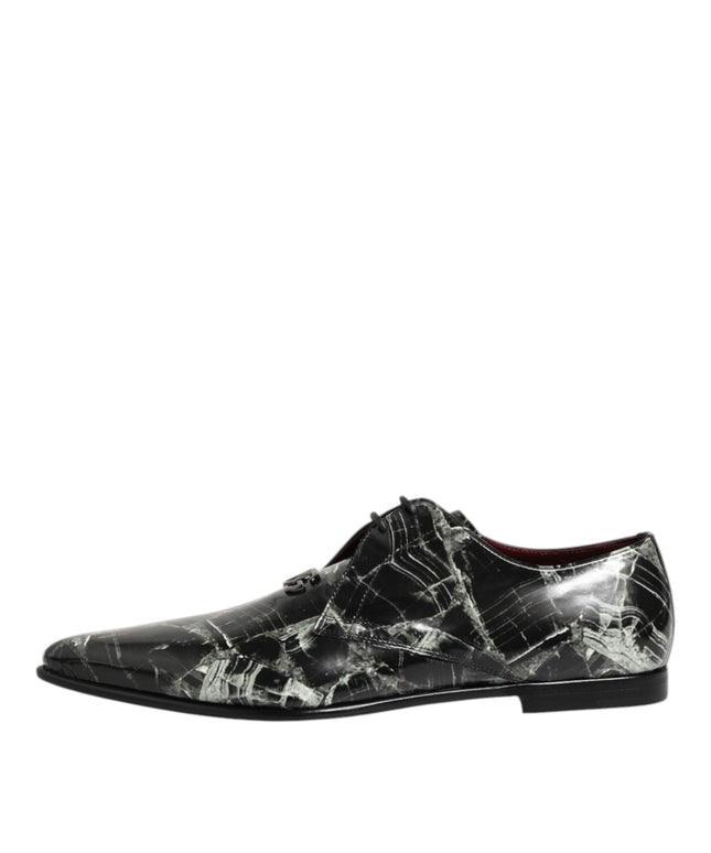 Dolce & Gabbana Marbled Pattern Dress Lace Up Derby Shoes