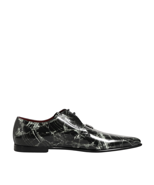 Dolce & Gabbana Marbled Pattern Dress Lace Up Derby Shoes