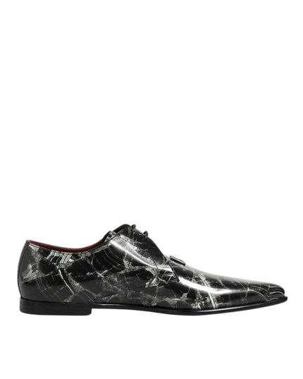 Dolce & Gabbana Marbled Pattern Dress Lace Up Derby Shoes