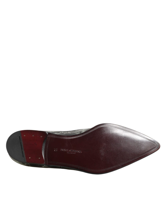 Dolce & Gabbana Marbled Pattern Dress Lace Up Derby Shoes