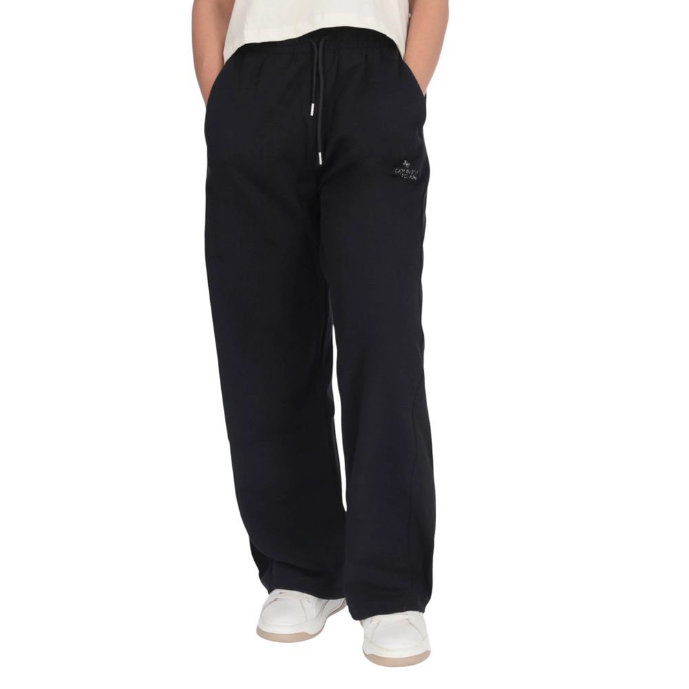 County of Milan Black Cotton Joggers Workout Pant