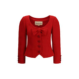 Valentino Short Jacket in Plain Wool Tweed