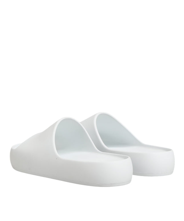 Dolce & Gabbana White Logo Slides Sandals Men Beachwear Shoes