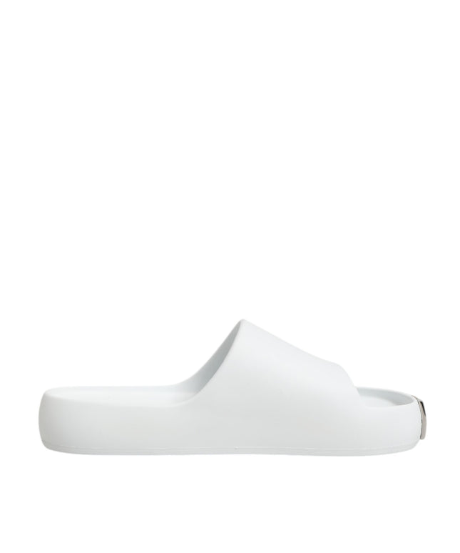 Dolce & Gabbana White Logo Slides Sandals Men Beachwear Shoes