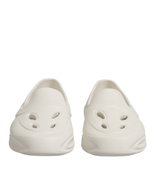 Dolce & Gabbana White Rubber Slides Low Top Sneakers Shoes