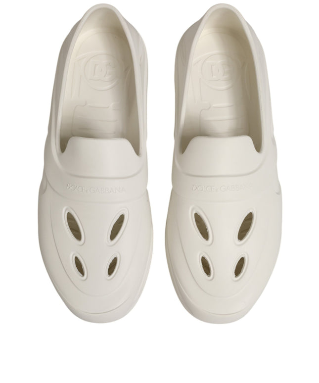 Dolce & Gabbana White Rubber Slides Low Top Sneakers Shoes