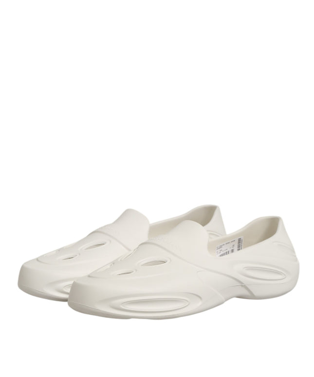 Dolce & Gabbana White Rubber Slides Low Top Sneakers Shoes