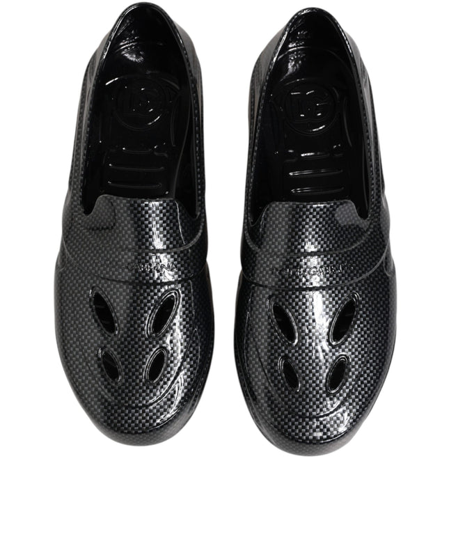 Dolce & Gabbana Black Rubber Slides Low Top Sneakers Shoes