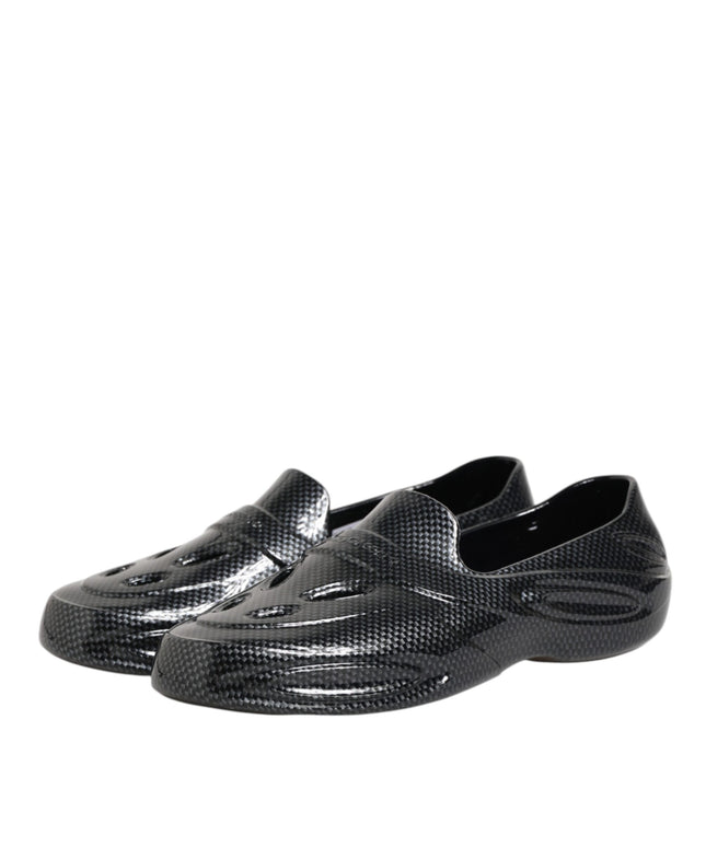 Dolce & Gabbana Black Rubber Slides Low Top Sneakers Shoes