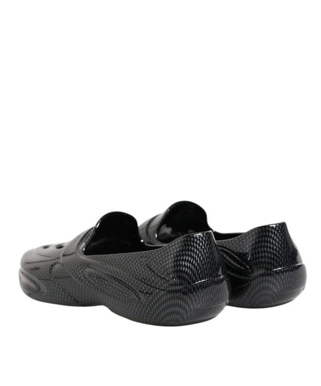 Dolce & Gabbana Black Rubber Slides Low Top Sneakers Shoes