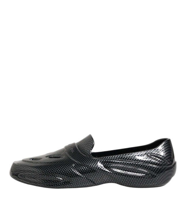 Dolce & Gabbana Black Rubber Slides Low Top Sneakers Shoes